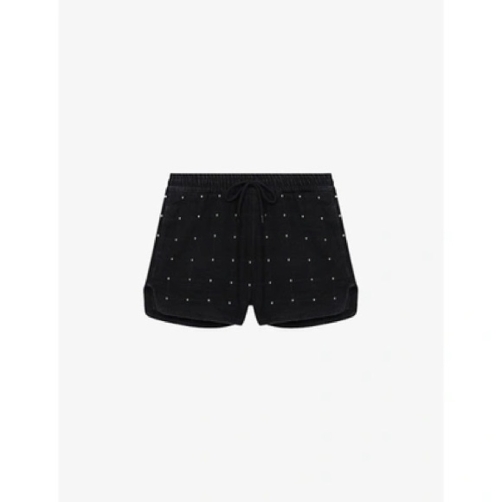 NWT Maje Denim Quilted Studded Shorts